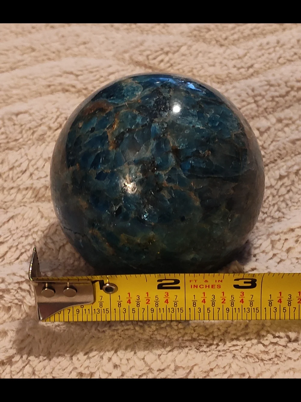 Vintage 90's Blue Apatite Crystal Sphere Orb- 838g